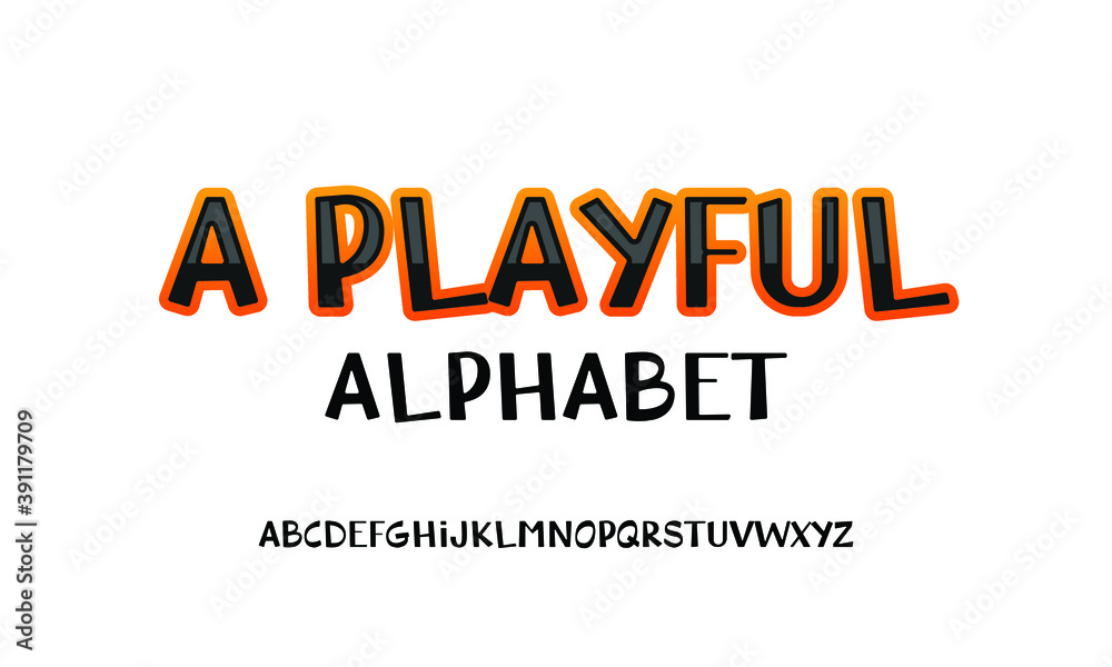 Playfull Alphabet Font. Typography urban style fonts for technology, digital, movie, kid, child logo design. vector illustration Playfull Alphabet Font. Typography urban style fonts for technology, digital, movie, kid, child logo design. vector illustration
