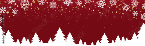 christmas background with snow fall and trees