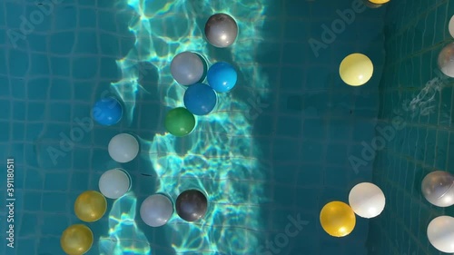 Toy ball in swimming pool