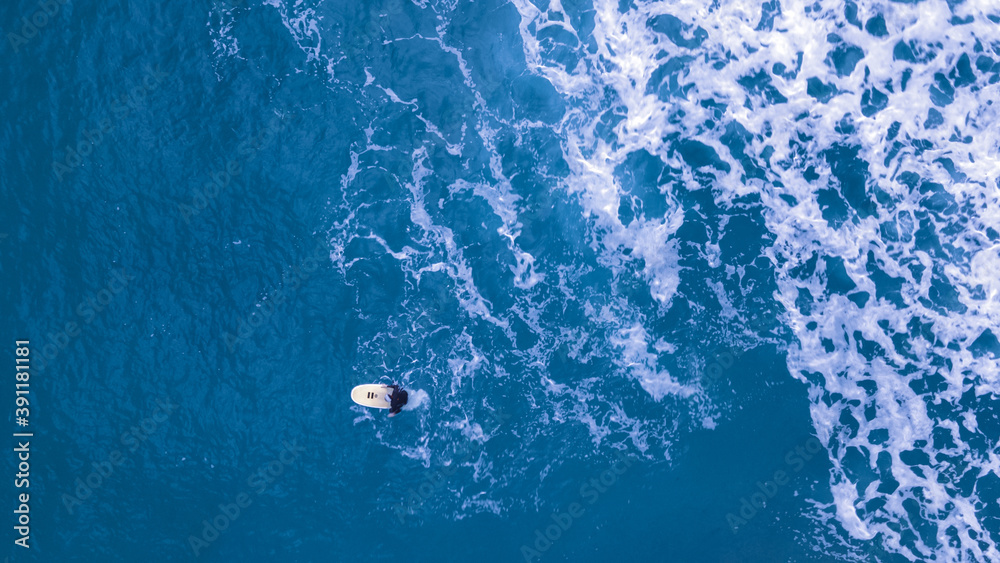 aerial surfer in sea