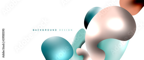 Bubbles abstract background. Liquid splashes on white vector template