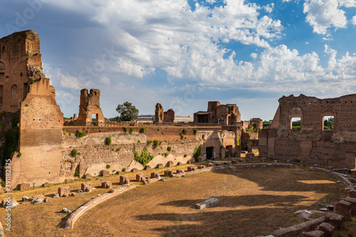 Schilderij op canvas HHippodrome of Domitian or Stadio Palatino in city of Rome, Italy, ancient stadi