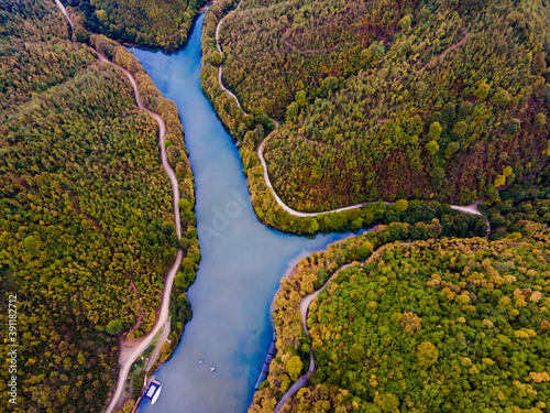 aerial view of the river