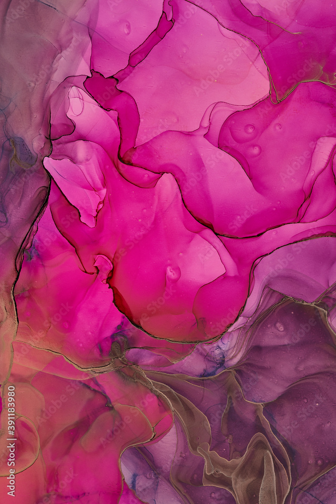 Obraz premium Alcohol ink art.Mixing liquid paints. Modern, abstract colorful background, wallpaper. Marble texture.Translucent colors