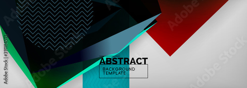Low poly 3d geometric shapes, minimal abstract background. Vector illustrations for covers, banners, flyers and posters and other