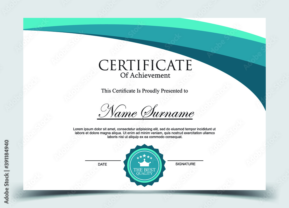 Certificate template. Diploma of modern design or gift certificate. Vector illustration. Certificate template. Diploma of modern design or gift certificate. Vector illustration.