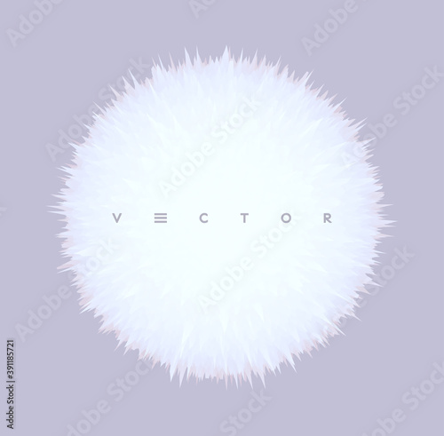 Fluffy shaggy ball. Floral art. Element for design. Vector illustration for advertising, marketing, presentation or greeting card.
