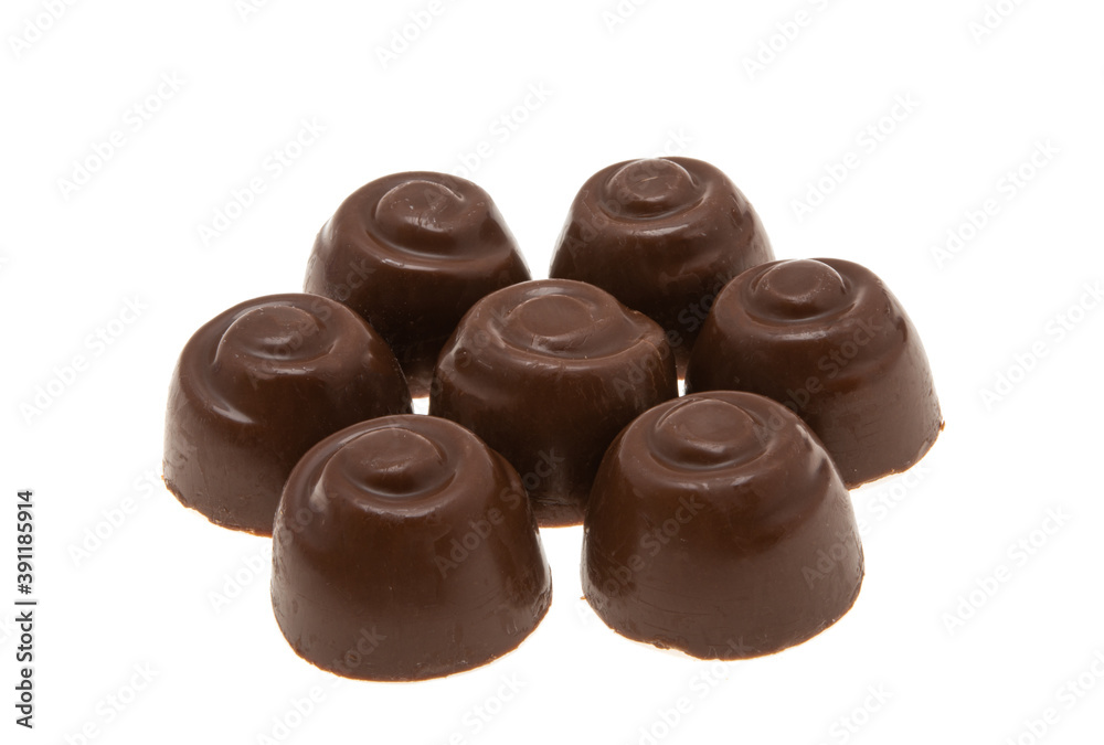 chocolate candies with nuts isolated chocolate candies with nuts isolated