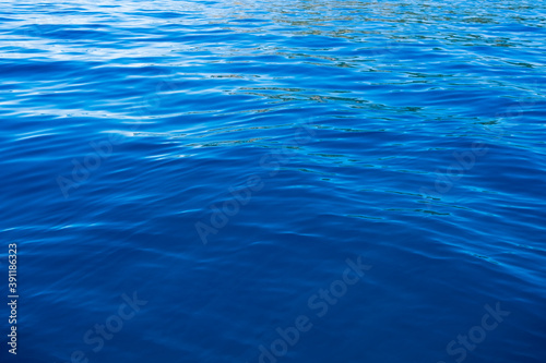 Detail of calm waters of a lake, ripples on the water photo