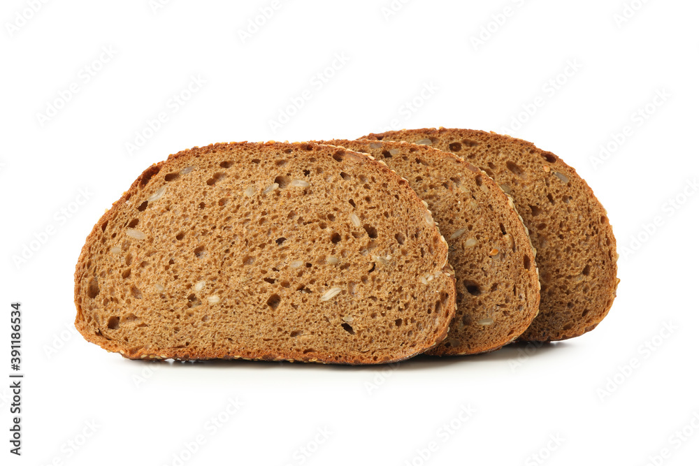 Slices of rye bread isolated on white background Slices of rye bread isolated on white background
