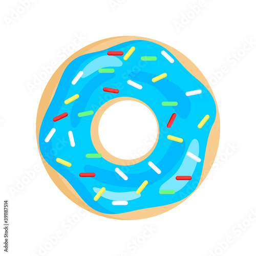Sweet donut isolate on white background.