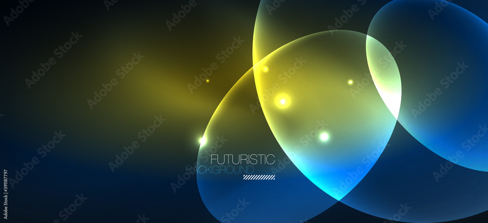 Neon ellipses abstract backgrounds. Shiny bright round shapes glowing in the dark. Vector futuristic illustrations for covers, banners, flyers and posters and other Neon ellipses abstract backgrounds. Shiny bright round shapes glowing in the dark. Vector futuristic illustrations for covers, banners, flyers and posters and other