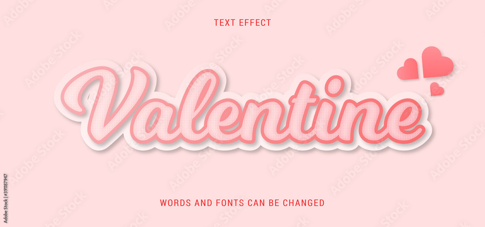 valentine text effect editable vector image