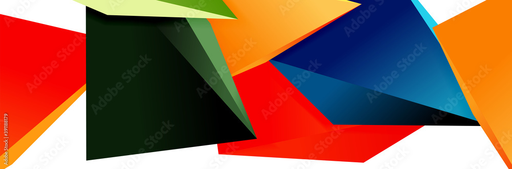 Triangle mosaic abstract background, 3d triangular low poly shapes. Geometric vector illustration for covers, banners, flyers and posters and other