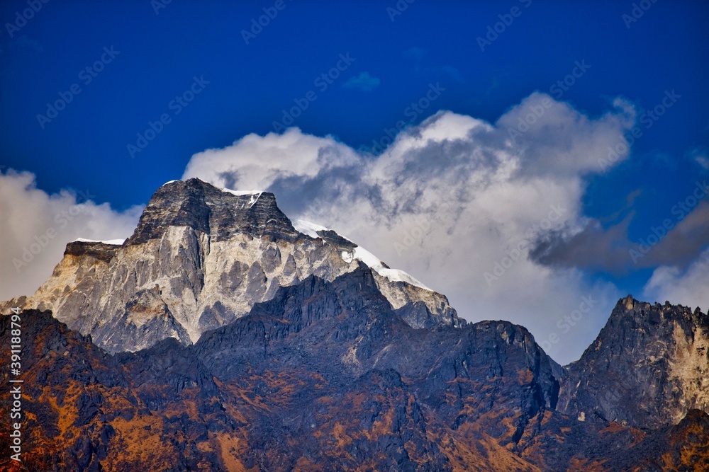 mountains and clouds Sikkim Himalayas Photos