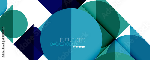 Clean minimal geometric abstract background with triangles and circles. Vector illustration for covers, banners, flyers and posters and other designs