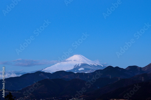 夜明けの富士山