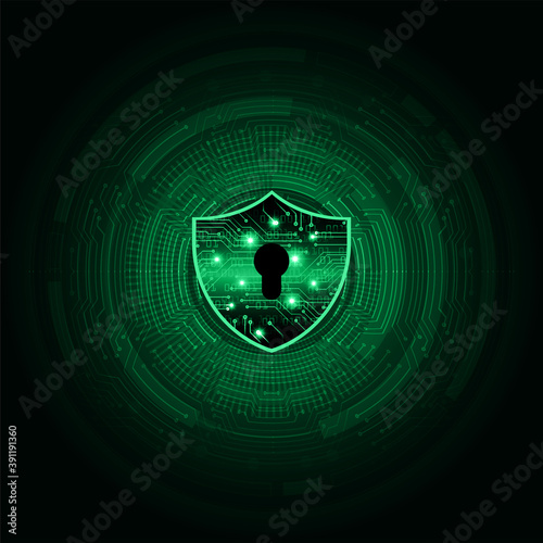 Closed Padlock on digital background, cyber security