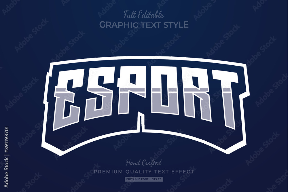 Obraz premium Esport Team Gray Editable Text Effect