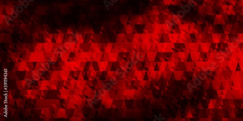 Dark Red vector backdrop with lines  triangles.