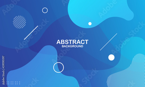 Colorful geometric background. Blue elements with fluid gradient. Dynamic shapes composition. Eps10 vector