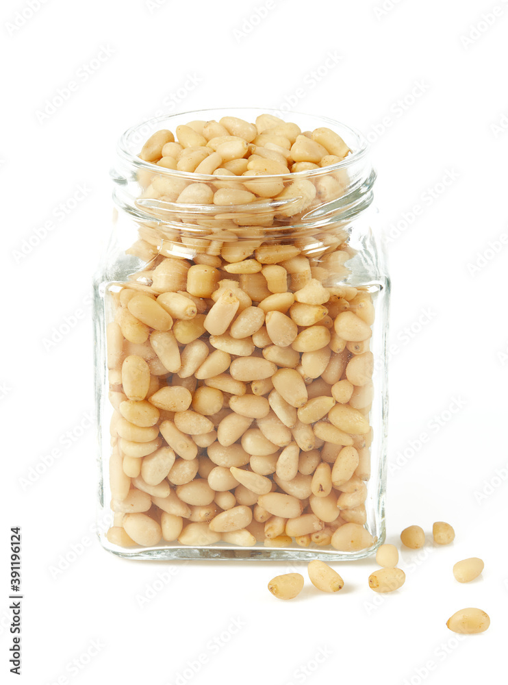 pine nuts isolated on white background pine nuts isolated on white background