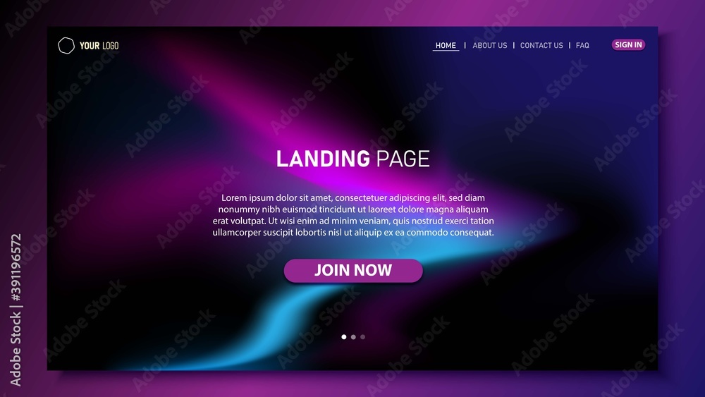 Minimalist landing page background. Website UI design background. Eps 10 vector