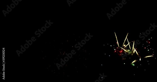 Real fireworks stock video colorful