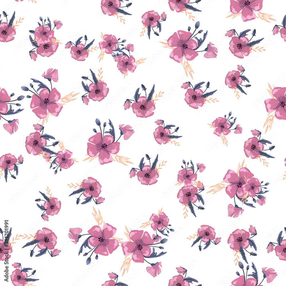 Fashionable cute pattern in native popies flowers. Flower seamless background for textiles, fabrics, covers, wallpapers, print, gift wrapping or any purpose Fashionable cute pattern in native popies flowers. Flower seamless background for textiles, fabrics, covers, wallpapers, print, gift wrapping or any purpose