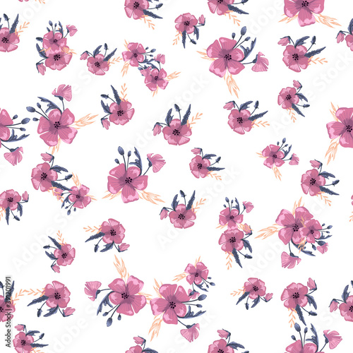 Fashionable cute pattern in native popies  flowers. Flower seamless background for textiles, fabrics, covers, wallpapers, print, gift wrapping or any purpose