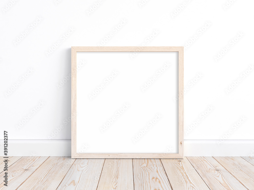 Thin square wooden frame mockup Thin square wooden frame mockup
