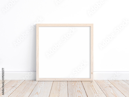Thin square wooden frame mockup