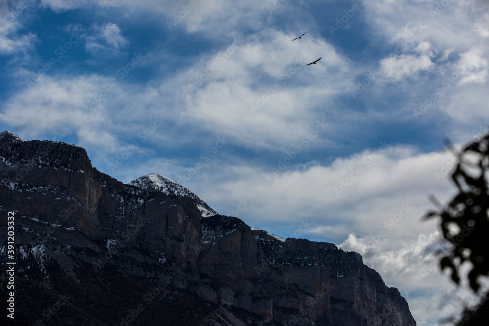 Fototapeta premium Winter in Ordesa and Monte Perdido National Park, Pyrenees, Spain