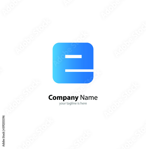 letter e logo concept with white bwckground