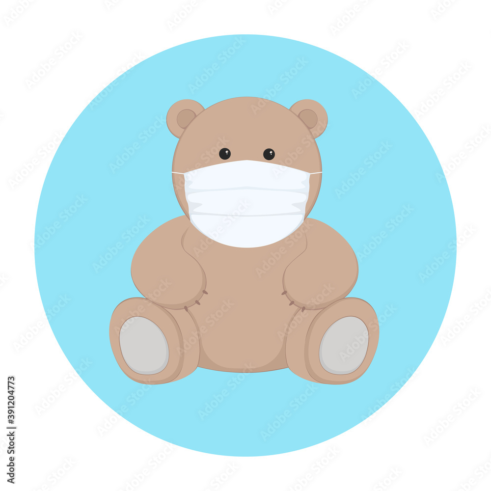 Teddy bear in mask. Vector icon. Teddy bear in mask. Vector icon.