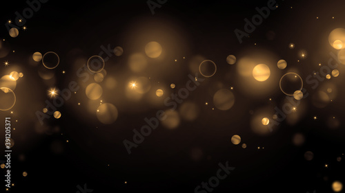 Luxury gold bokeh on black background