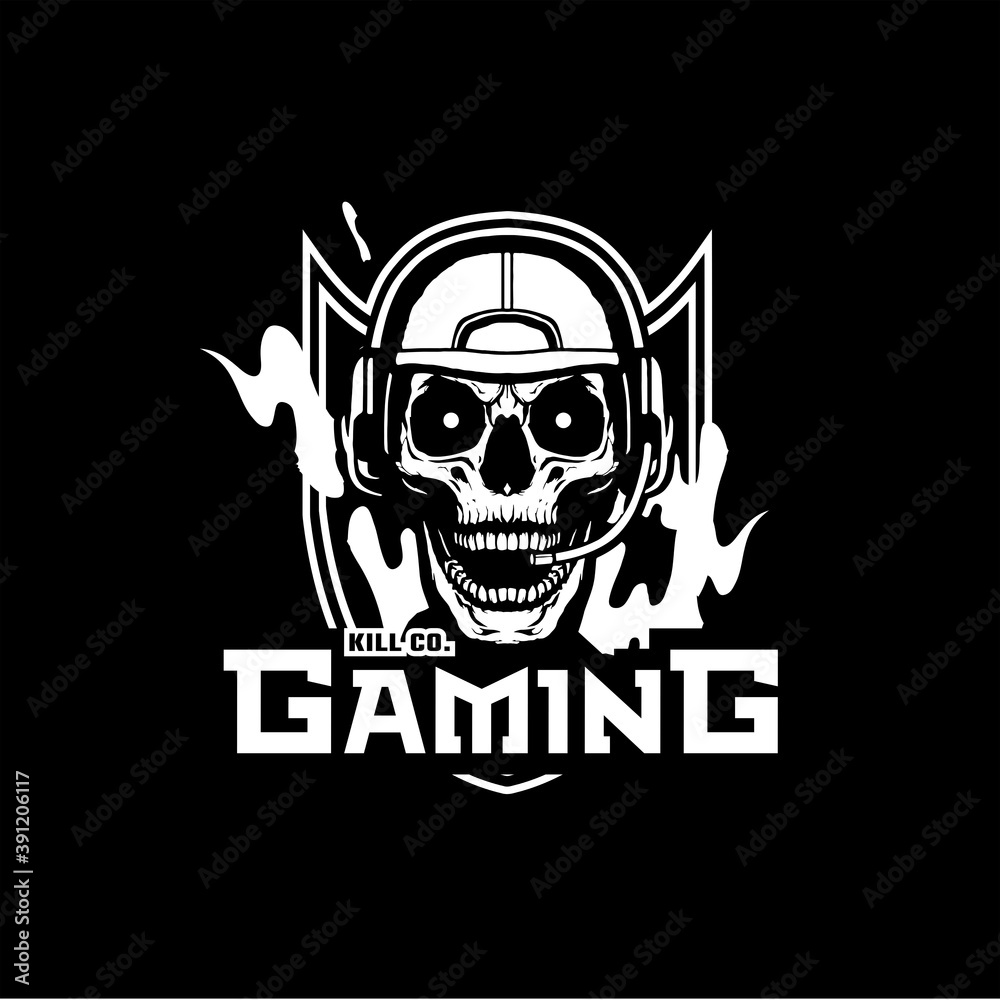 Esports Team Gaming Logotype - Kill Co. B & W