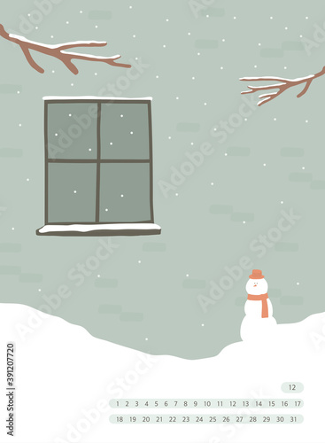 Emotional Background Illustration Calendar Collection