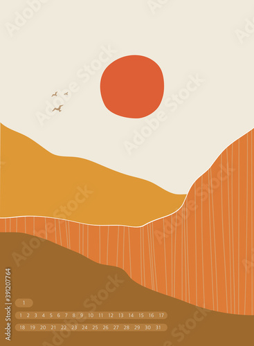 Emotional Background Illustration Calendar Collection