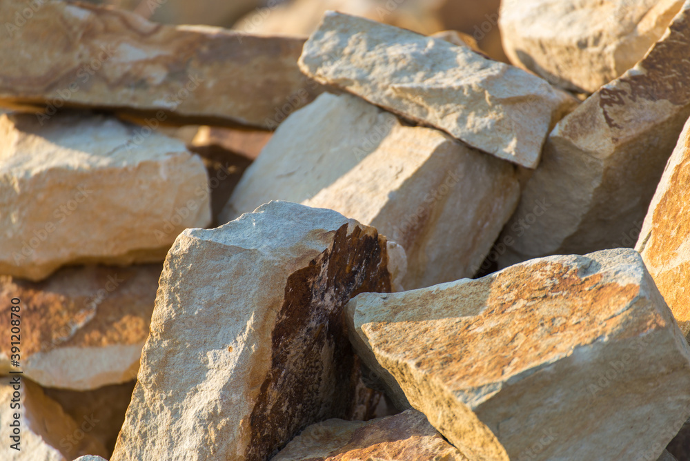 Yellow stone for fence building Yellow stone for fence building
