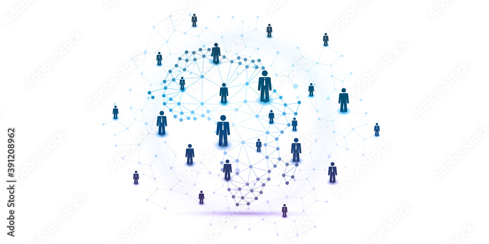 Naklejka premium Networks - Business Connections - Social Media Concept Design with Map of Africa