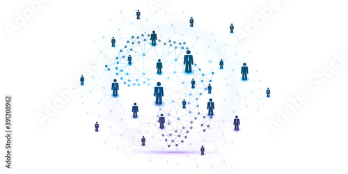 Networks - Business Connections - Social Media Concept Design with Map of Africa