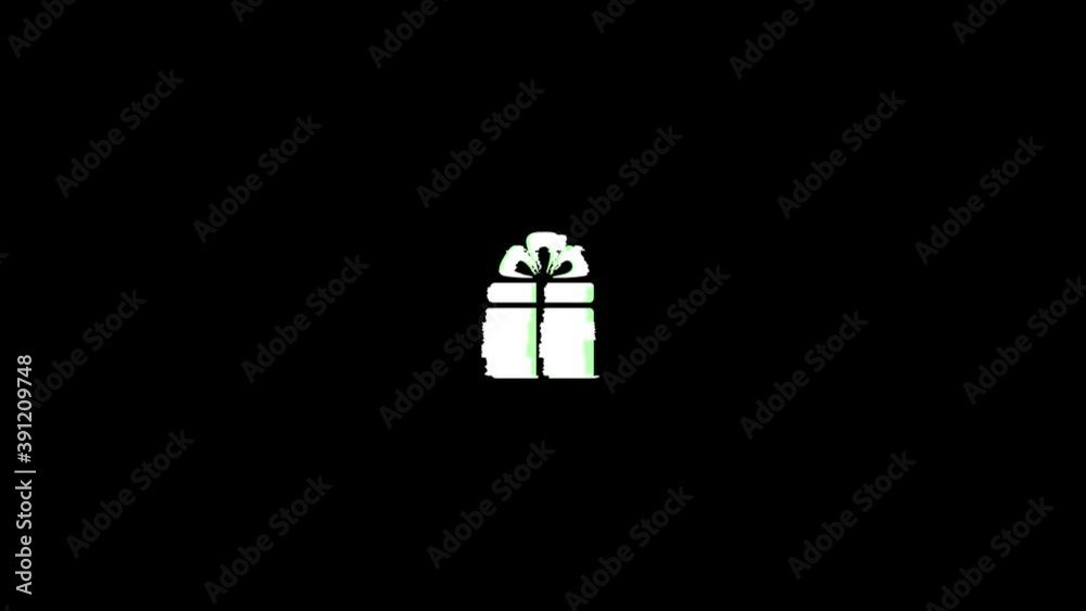 Animation - modern gift glitch background. Error, event.