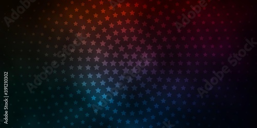 Dark Blue, Red vector template with neon stars. © Guskova