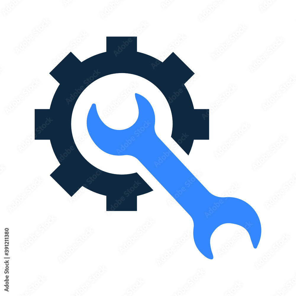 Settings, Repair tools icon. Glyph vector isolated on a white background. Settings, Repair tools icon. Glyph vector isolated on a white background.