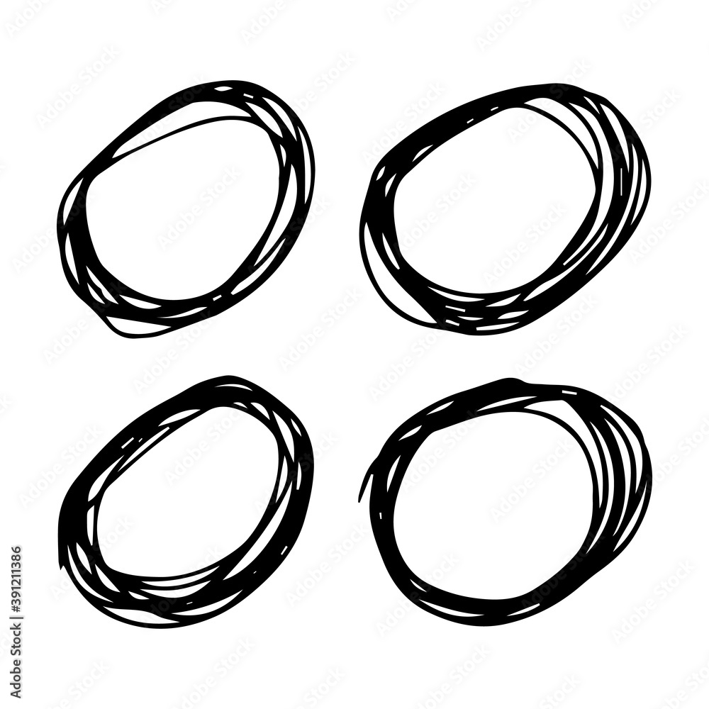 Hand drawn scribble circle Hand drawn scribble circle