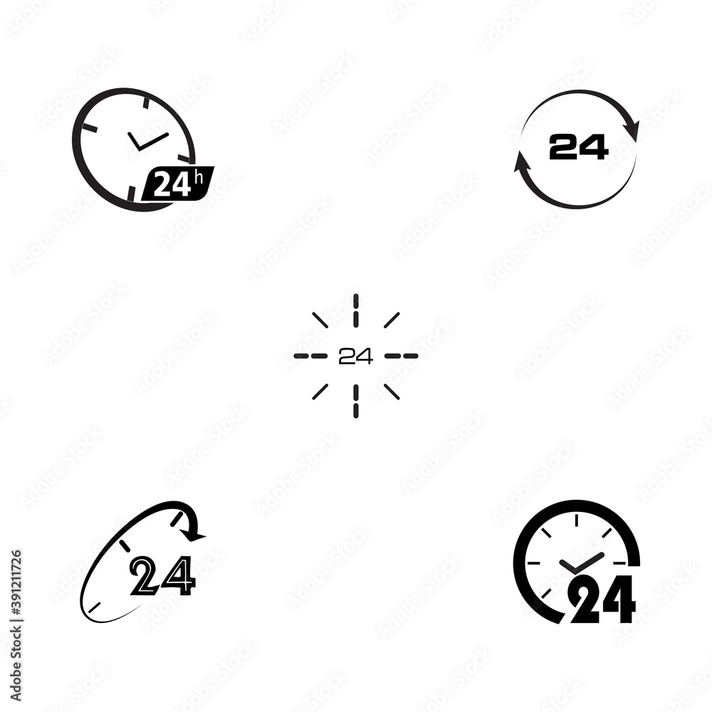 Fototapeta premium Set 24 Hour icon vector illustration design template