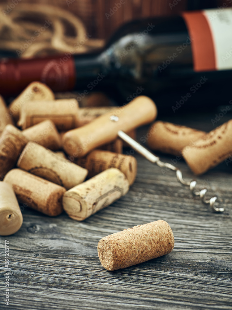 A vertical closeup of a cork from a wine bottle