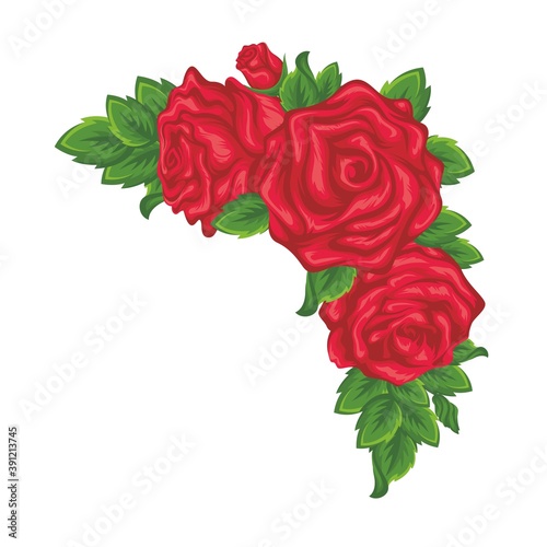 beautiful bouquet rose and leaves. Floral arrangement isolated on background. design greeting card and invitation of the wedding, birthday, Valentine s Day, mother s day, holiday.