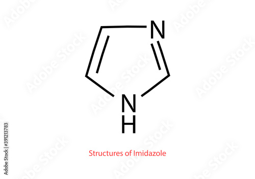 Chemical structure of imidazole vector design illustration
